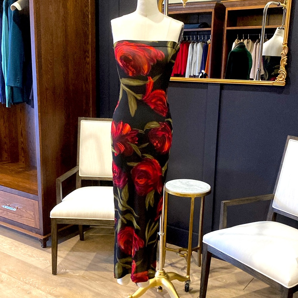 Beautiful sheer silk stretch chiffon Dolce & Gabbana tube dress.